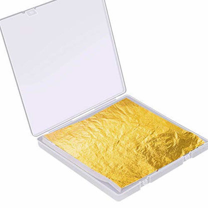 Picture of Gold Leaf Sheet for Resin, Paxcoo 300 Sheets Gold Flakes for Resin Nail Foil for Resin Jewelry Making Slime, Nail Arts, Gilding Crafting, Paint, Decoration, 5.5 by 5.5 Inches