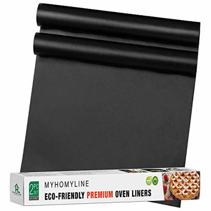 Picture of Oven Liners for Bottom of Gas Electric Oven (for bottom rack) - 2 Large Non-stick teflon Oven Liners - Heavy Duty Reusable Oven Floor Protector Liner - Oven Bottom Mat