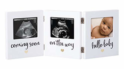 Picture of Pearhead Triple Sonogram Keepsake Frame, Ultrasound Picture Frame, Baby Shower or Christmas Gift for Expecting Parents
