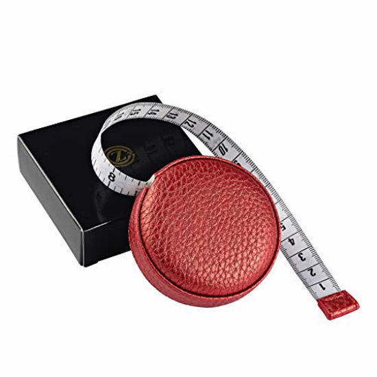 Picture of 3m/120" Tape Measure Body Measuring Tape for Body Cloth Tape Measure for Sewing Fabric Tailors Medical Measurements Tape Dual Sided Leather Tape Measure Retractable (Red, 1 Pack)