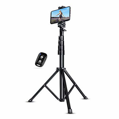 Picture of UBeesize Selfie Stick Tripod, 51" Extendable Tripod Stand with Bluetooth Remote for Cell Phones, Heavy Duty Aluminum, Lightweight