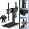 Picture of FITUEYES Universal TV Stand Table Top TV Stand for 27-55 inch LCD LED TVS 6 Level Height Adjustable TV Base with Tempered Glass Base Wire Management VESA 400x400mm Holds up to 88 Pounds