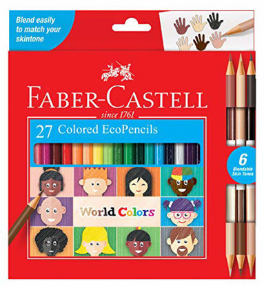 Picture of Faber-Castell World Colors Ecopencils, 27 Count - Diverse Skin Tone Colored Pencils For Kids