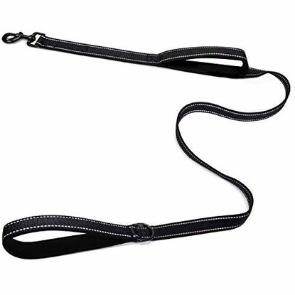 Picture of CHMETE Pet Gear Dog Leash 5ft Long - Traffic Padded Two Handle - Heavy Duty - Double Handles Lead for Control Safety Training - Leashes for Large Dogs or Medium Dogs