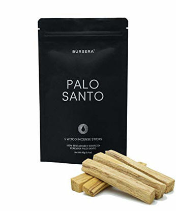 Picture of Bursera Palo Santo Sticks, Tree Planted with Every Order, 100% Natural & Sustainable, 5-Pack Palo Santo Wood Incense Sticks for Aromatherapy, Smudging