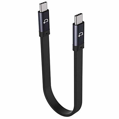 Picture of USB C to USB C Cable (0.72ft), 3.1 Gen 2 10Gbps 100W 4K Video Data Transfer Charging Cable for Samsung Galaxy S8, S9, S10,T5 LaCie SSD, MacBook Pro, iPad Pro, and More (1-Pack)