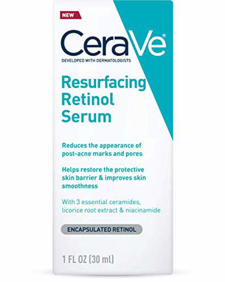 Picture of CeraVe Retinol Serum for Post-Acne Marks and Skin Texture | Pore Refining, Resurfacing, Brightening Facial Serum with Retinol | 1 Oz