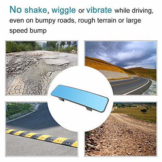 GetUSCart SkycropHD Anti Glare Rear View Mirror for Car, Clip on Wide