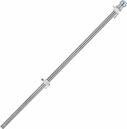Picture of COCONUT Flag Pole, 5FT Stainless Steel Wall Mount Flag Pole for House Porch Yard or Garden - Weather Resistant Rustproof (Only Flagpole,Without Bracket)