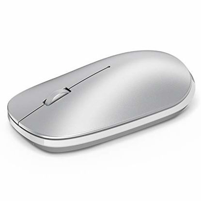 Picture of OMOTON Mouse for iPad and Phone (iPadOS 13 / iOS 13 and Above), Ultra-Thin Wireless Mouse Compatible with Computer, Laptop, PC, Notebook, and Mac Series, Silver