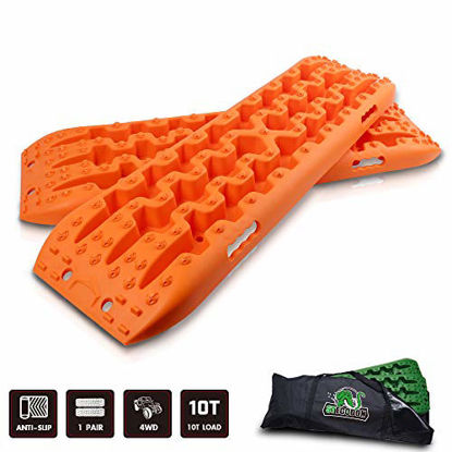 Picture of STEGODON New Recovery Traction Tracks with Bag(Set of 2), Recovery Traction Mats Sand Snow Mud Track Off Road Tire Ladder 4WDOrange