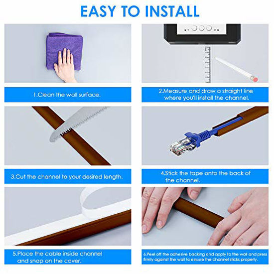 GetUSCart Cord Hider, 142in Mini Wire Cable Cover, PVC Cable Concealer