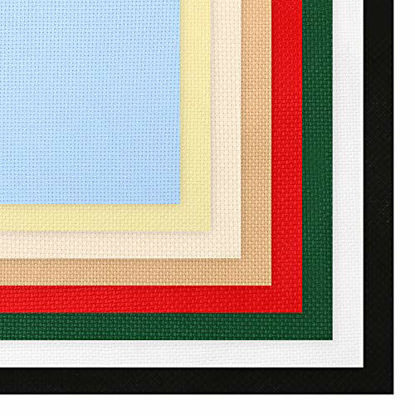 Picture of Caydo 8 Pieces Aida Cloth 8 Color 14 Count Classic Reserve Cross Stitch Fabric, 12 by 18-Inch