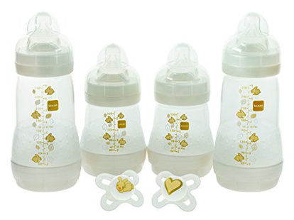Picture of MAM Feed & Soothe Bottle & Pacifier Gift Set, Unisex, 0+ Months, 6-Count