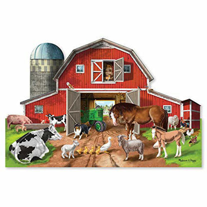 Picture of Melissa & Doug Busy Barn Shaped Floor Puzzle