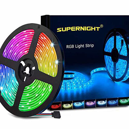 Picture of SUPERNIGHT LED Strip Lights, 16.4FT 5M SMD 5050 Waterproof 300LEDs RGB Color Changing Flexible LED Light Strip
