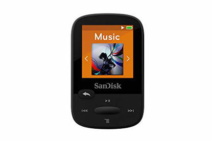 Picture of SanDisk 8GB Clip Sport MP3 Player, Black - LCD Screen and FM Radio - SDMX24-008G-G46K