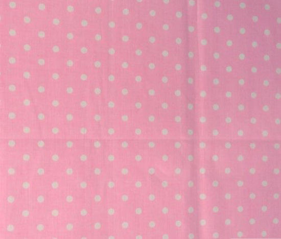 Picture of Small Polka Dot Poly Cotton White Dots on Pink 58 Inch Fabric By the Yard (F.E.