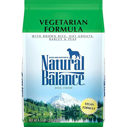 Picture of Natural Balance Vegetarian Formula Dry Dog Food, with Brown Rice, Oat Groats, Barley & Peas, 4.5 Pounds, Vegan