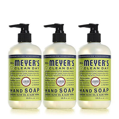 Picture of Mrs. Meyer's Clean Day Liquid Hand Soap, Cruelty Free and Biodegradable Formula, Lemon Verbena Scent, 12.5 oz- Pack of 3