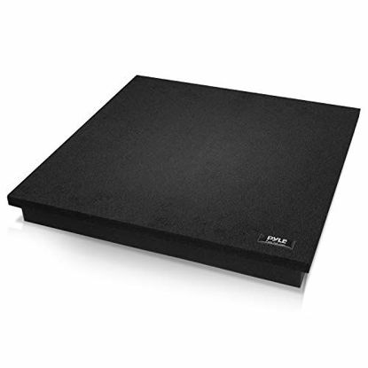 Picture of Sound Dampening Speaker Riser Foam - Audio Acoustic Noise Isolation Platform Pads Recoil Stabilizer w/ Rubber Base Pad For Studio Monitor, Subwoofer, Loud Speakers - Pyle PSI15 (15 x 15 x 1.8 Inch)
