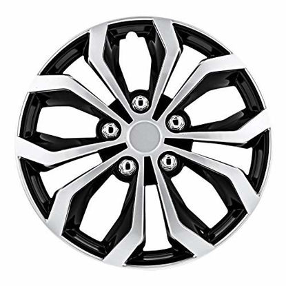 Picture of Pilot Automotive WH553-15S-BS Black/Silver 15 Inch 15" Spyder Performance Wheel Cover | Pack of 4 | Fits Toyota Volkswagen VW Chevy Chevrolet Honda Mazda Dodge Ford and Others