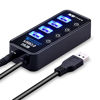 Picture of USB 3.0 Hub - Tendak USB Hub with 4 USB 3.0 Data Ports + 1 USB Smart Charging Port and Power Supply Adapter with Individual On/Off Port Switches for MacBook, Mac Pro, HDD