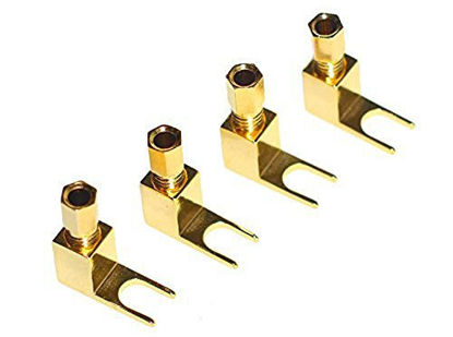 Picture of [4 Pack] 4 pcs Total Hi-end Banana to Spade Adapter Plug/Speaker Cable Connector 4 PCS [Wy-yp01 / Spade De L]