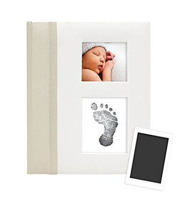 Picture of Pearhead First 5 Years Baby Memory Book with Clean-Touch Baby Safe Ink Pad to Make Babys Hand or Footprint Included, Ivory Classic