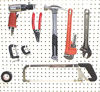 Picture of 74 pc PEG BOARD KIT 25 J & L Hooks plus 20 Tool holders 4 Peg Board Bins Yellow Red