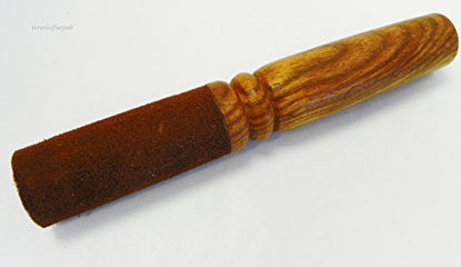 Picture of F771 Suede Leather covered Hard Wood Striker/mallet for Tibetan Singing Bowl Hand Made in Nepal