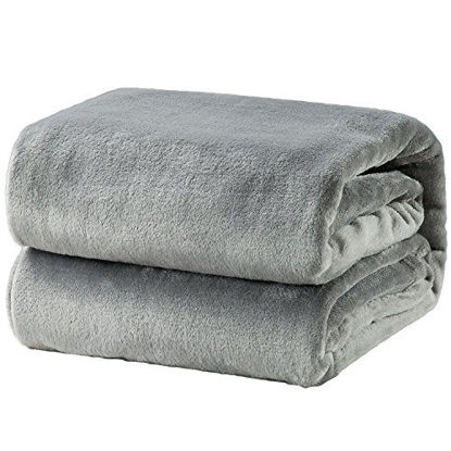 Picture of Bedsure Fleece Blanket Queen Size Grey Lightweight Super Soft Cozy Luxury Bed Blanket Microfiber