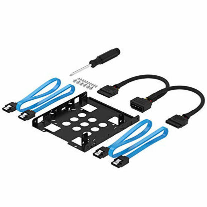 Picture of SABRENT 3.5-Inch to x2 SSD / 2.5-Inch Internal Hard Drive Mounting Kit [SATA and Power Cables Included] (BK-HDCC)