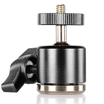 Picture of Neewer Aluminum Alloy 360 Degree Rotating Swivel Mini Ball Head with 1/4" 3/8" Thread Base Mount for DSLR Camera Like Canon,Nikon,Sony/Camcorder/iPhone 6s/6/5S/5/4S/4,Gopro HD Hero 1/2/3/3+/4