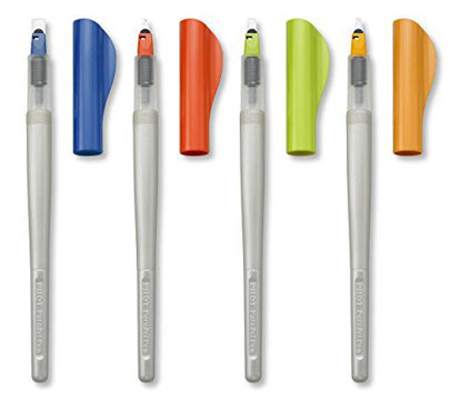 Picture of PILOT Parallel 4 Nib Calligraphy Pen Set, 1.5mm, 2.4mm, 3.8mm & 6.0mm Nibs, Includes 4 Black & 4 Red Ink Cartridges (90078)