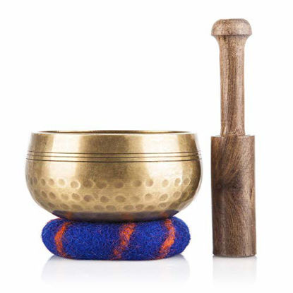 Picture of Tibetan Singing Bowl Set - Meditation Sound Bowl Handcrafted in Nepal for Healing and Mindfulness