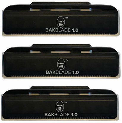 Picture of baKblade 1.0 Back Hair and Body Shaver Refill Replacement Cartridges. 4 Inch Extra-Wide Wet or Dry Disposable Razor Blades (3 Razors Included)