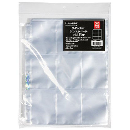 Picture of Ultra PRO 9-Pocket Storage Page with Secure Flap 25ct. Pack for 8.5'' x 11'' Album