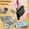 Picture of Admetus Men's Genuine Leather Short Zip-around Bifold Wallet Zero Purse Black 6
