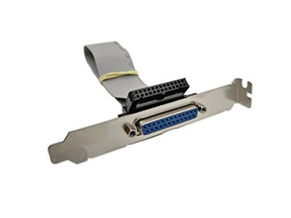 Picture of SINLOON DB25 Adapter with Bracket to IDC 26 Pin Ribbon Cable, Motherboard Slot Plate Parallel Panel DB-25 Female to 26 Pin IDC Socket Flat Cable