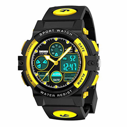 Picture of Watch for Kids Boys Girls 5-12 Years Old, Digital Sports Waterproof Watch for Kids Birthday Presents Yellow Gifts Age 5-16 Teen Boys Girls Children Young Outdoor Electronic Watches Alarm Stopwatch