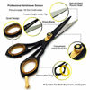 Picture of Saaqaans Professional Hair Cutting Scissors Set - Haircut Scissor for Barber/Hairdresser/Hair Salon + Thinning/Texture Hairdressing Shear for Beautician + Straight Edge Razor + 10 Blades with Case