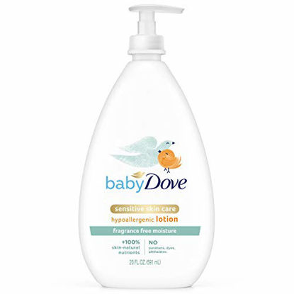 Picture of Baby Dove Face and Body Lotion for Sensitive Skin Sensitive Moisture Fragrance-Free Baby Lotion 20 oz