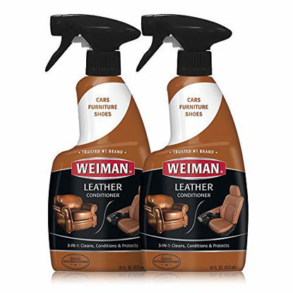 Picture of Weiman Leather Cleaner and Conditioner Non-Toxic Use on Your Couch Chair Purse Wallet Shoes Boots Saddle Belt Jacket Car Seat