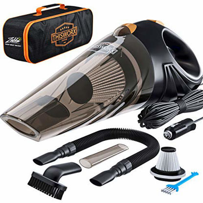 Picture of Portable Car Vacuum Cleaner: High Power Corded Handheld Vacuum w/ 16 foot cable - 12V - Best Car & Auto Accessories Kit for Detailing and Cleaning Car Interior