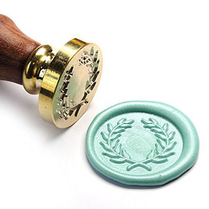 Picture of UNIQOOO Olive Wreath Wax Seal Stamp for Wedding, Great Decoration for Envelope, Post Card, Snail Mail, Invitations, Gift Wrapping, Letter Sealing - Gift Idea for Wedding Planner, Bride, Artistic Types