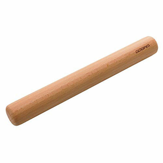 Picture of GOBAM Wood Rolling Pin Dough Roller for making Pasta, Cookies, Pie Pizza, 11 x 1.38inches