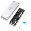 Picture of Elzo 3 in 1 Capacitive Disc Stylus Gel Pen Combo 2 Pcs with 4 Replaceable Disc Tips and 2 Replacement Fiber Tips for Touch Screen Tablets Samsung Galaxy/Surface/iPhone/iPad/LG and More (Black&Silver)