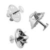 Picture of 120 Pairs Butterfly Clutch Tie Tacks Pin Back Replacement with 8mm Length Blank Pins for Craft Making, Silver