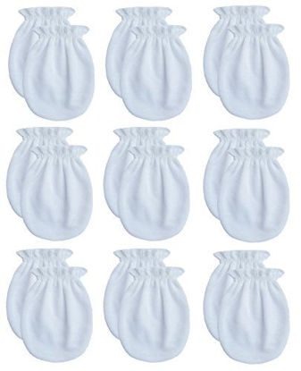Picture of RATIVE Newborn Baby Cotton Gloves No Scratch Mittens For 0-6 Months Boys Girls (Newborn 0-6 Months,9-pairs/white)